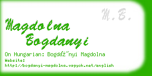 magdolna bogdanyi business card